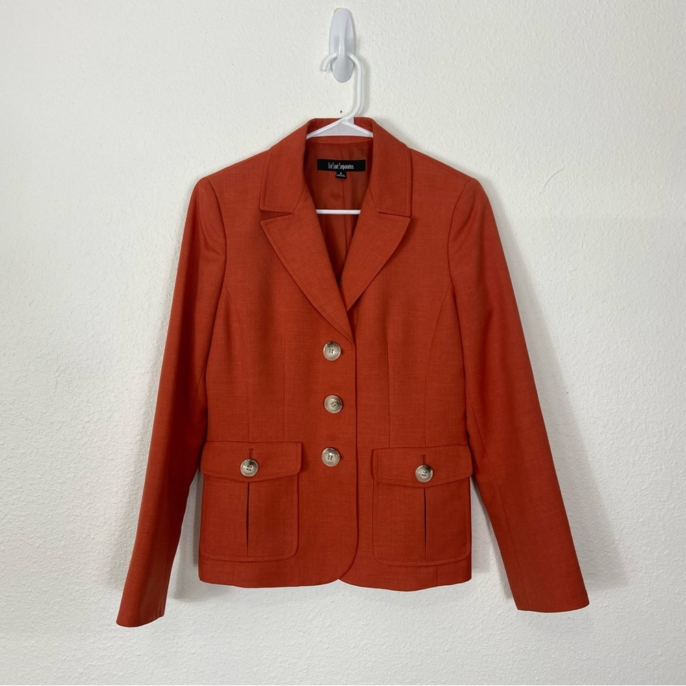 💔SOLD💔Vintage Orange Le Suit Jacket Blazer, Size 6